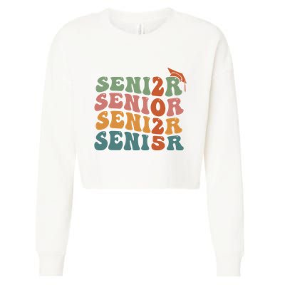 Senior 2025 Girl Class Of 2025 Graduate College High School Cropped Pullover Crew