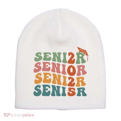 Senior 2025 Girl Class Of 2025 Graduate College High School Short Acrylic Beanie