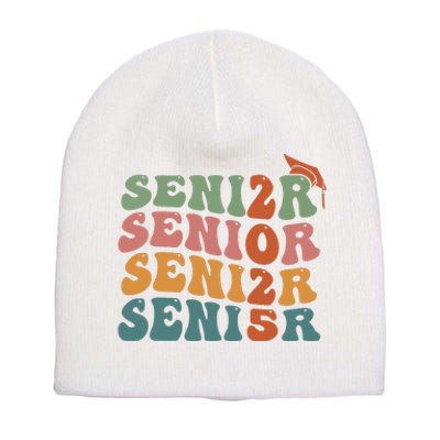 Senior 2025 Girl Class Of 2025 Graduate College High School Short Acrylic Beanie