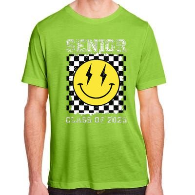 Senior 2025 Graduation Retro Happy Smile Face Class Of 2025 Adult ChromaSoft Performance T-Shirt