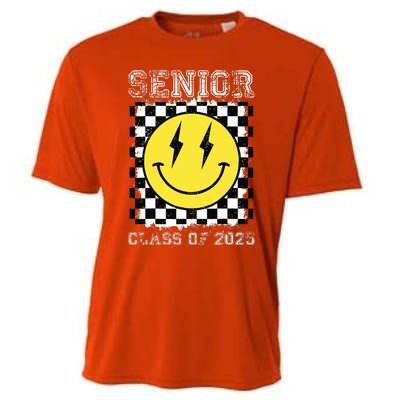 Senior 2025 Graduation Retro Happy Smile Face Class Of 2025 Cooling Performance Crew T-Shirt