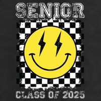 Senior 2025 Graduation Retro Happy Smile Face Class Of 2025 Cool Comfort Performance Bucket Hat