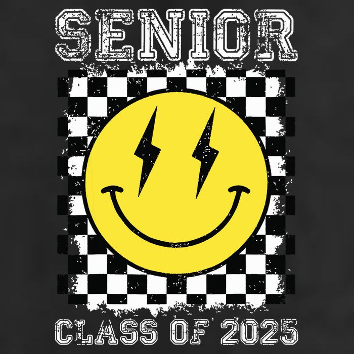 Senior 2025 Graduation Retro Happy Smile Face Class Of 2025 Cool Comfort Performance Bucket Hat