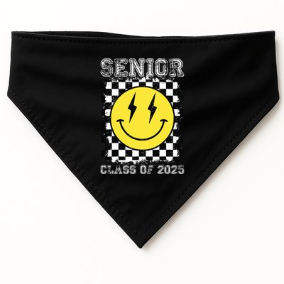 Senior 2025 Graduation Retro Happy Smile Face Class Of 2025 USA-Made Doggie Bandana