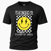 Senior 2025 Graduation Retro Happy Smile Face Class Of 2025 Cooling Performance Crew T-Shirt