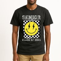 Senior 2025 Graduation Retro Happy Smile Face Class Of 2025 Tall T-Shirt
