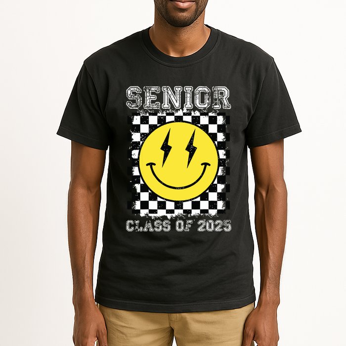 Senior 2025 Graduation Retro Happy Smile Face Class Of 2025 Tall T-Shirt