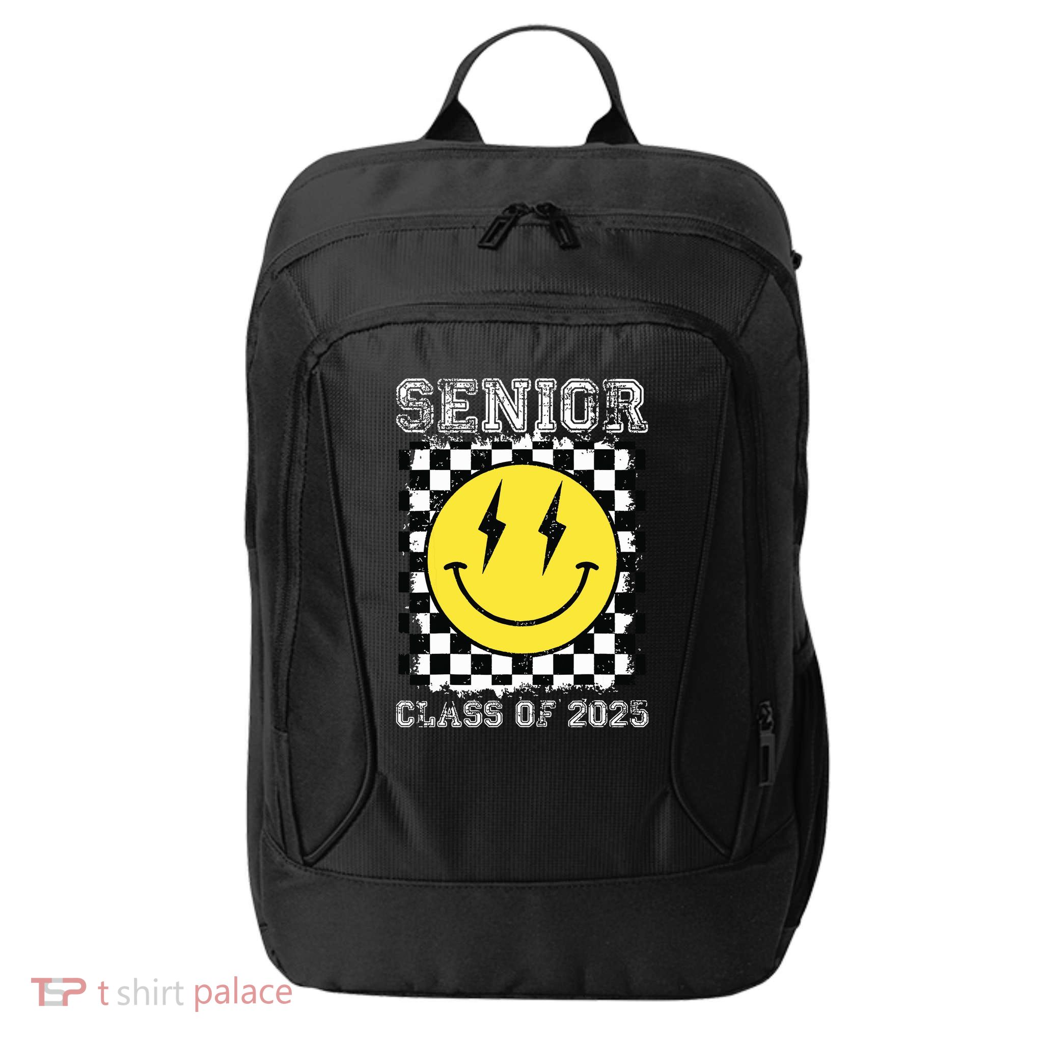 Senior 2025 Graduation Retro Happy Smile Face Class Of 2025 City Backpack