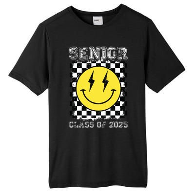 Senior 2025 Graduation Retro Happy Smile Face Class Of 2025 Tall Fusion ChromaSoft Performance T-Shirt