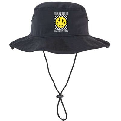 Senior 2025 Graduation Retro Happy Smile Face Class Of 2025 Bucket Hat