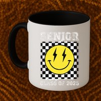 Senior 2025 Graduation Retro Happy Smile Face Class Of 2025 Mug