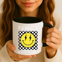 Senior 2025 Graduation Retro Happy Smile Face Class Of 2025 Mug