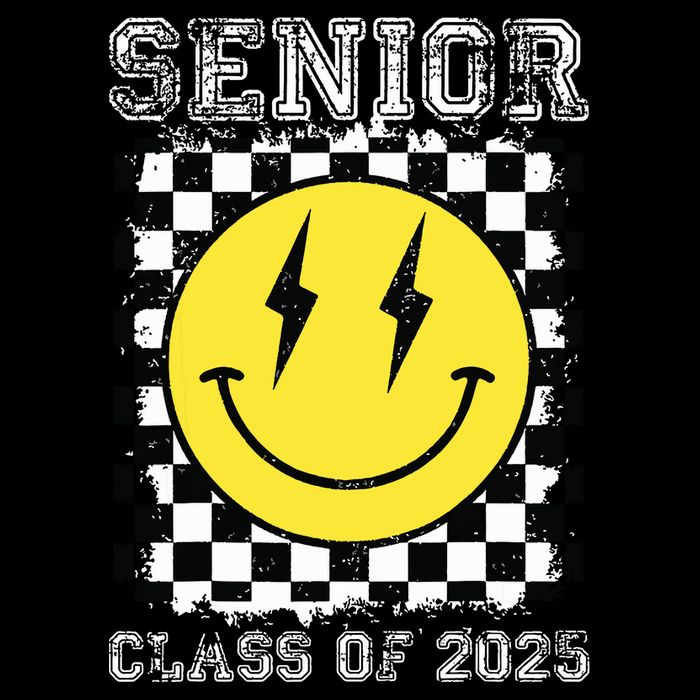 Senior 2025 Graduation Retro Happy Smile Face Class Of 2025 Magnet