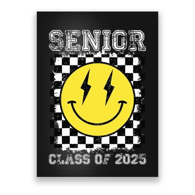 Senior 2025 Graduation Retro Happy Smile Face Class Of 2025 Poster