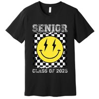Senior 2025 Graduation Retro Happy Smile Face Class Of 2025 Premium T-Shirt