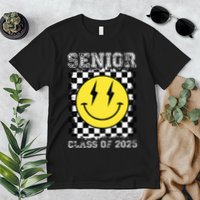 Senior 2025 Graduation Retro Happy Smile Face Class Of 2025 Premium T-Shirt