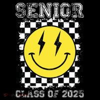 Senior 2025 Graduation Retro Happy Smile Face Class Of 2025 Tank Top