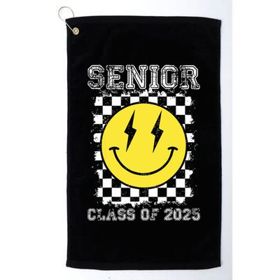 Senior 2025 Graduation Retro Happy Smile Face Class Of 2025 Golf Towel