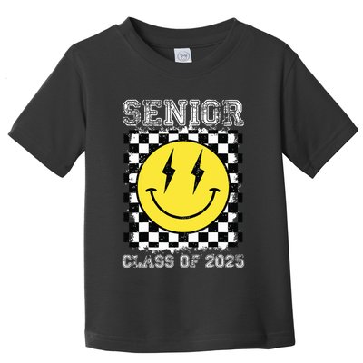 Senior 2025 Graduation Retro Happy Smile Face Class Of 2025 Toddler T-Shirt
