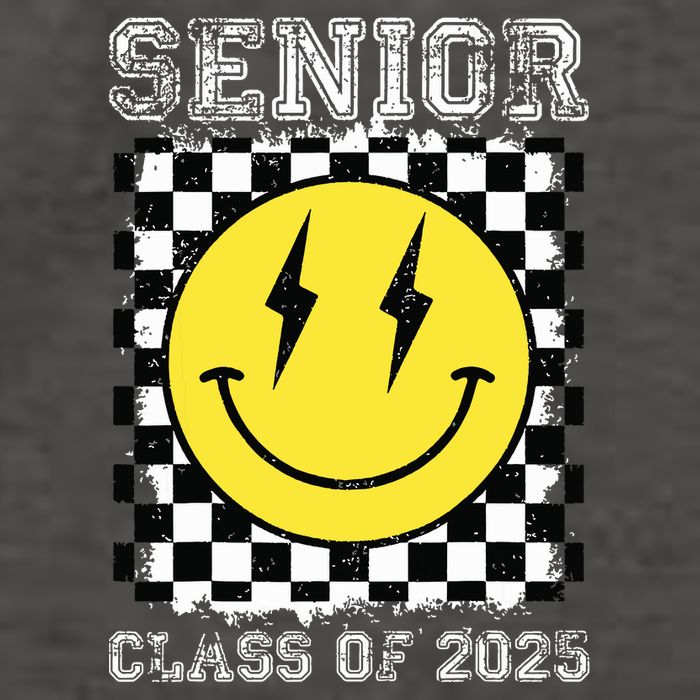 Senior 2025 Graduation Retro Happy Smile Face Class Of 2025 Vector Backpack