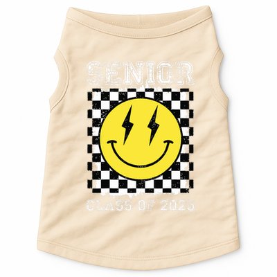 Senior 2025 Graduation Retro Happy Smile Face Class Of 2025 Doggie Tank