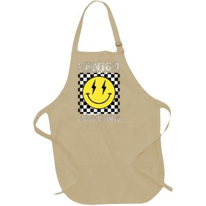 Senior 2025 Graduation Retro Happy Smile Face Class Of 2025 Full-Length Apron With Pockets