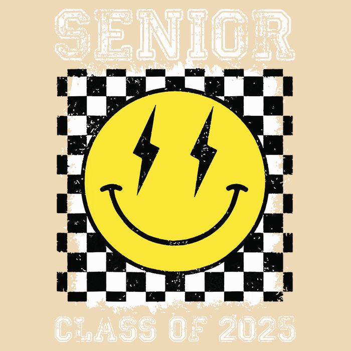 Senior 2025 Graduation Retro Happy Smile Face Class Of 2025 Bag