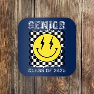 Senior 2025 Graduation Retro Happy Smile Face Class Of 2025 Coaster