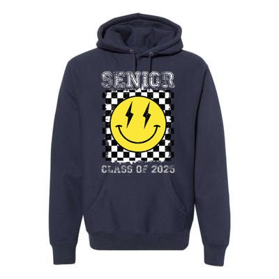 Senior 2025 Graduation Retro Happy Smile Face Class Of 2025 Premium Hoodie