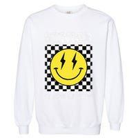Senior 2025 Graduation Retro Happy Smile Face Class Of 2025 Garment-Dyed Sweatshirt