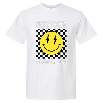 Senior 2025 Graduation Retro Happy Smile Face Class Of 2025 Garment-Dyed Heavyweight T-Shirt