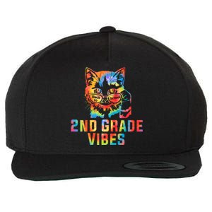 Second 2nd Grade Vibes Back To School Cat Kitty Girl Tie Dye Gift Wool Snapback Cap