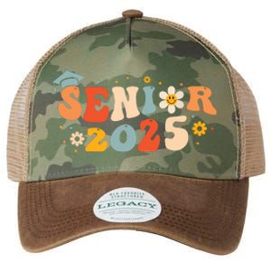 Senior 2025 Groovy Retro Senior Class Of 2025 Graduation Legacy Tie Dye Trucker Hat