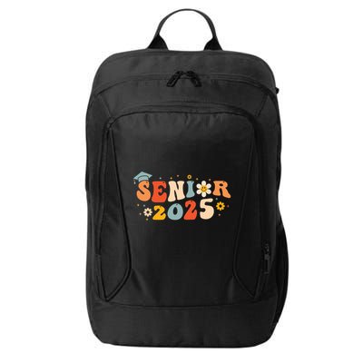 Senior 2025 Groovy Retro Senior Class Of 2025 Graduation City Backpack