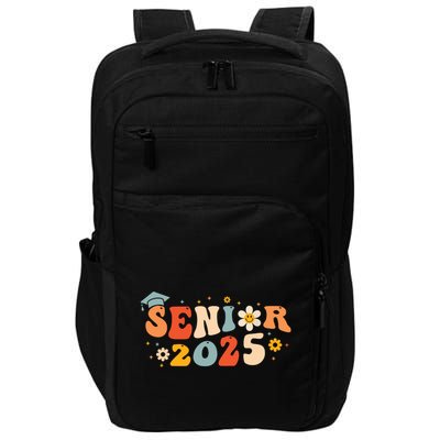 Senior 2025 Groovy Retro Senior Class Of 2025 Graduation Impact Tech Backpack