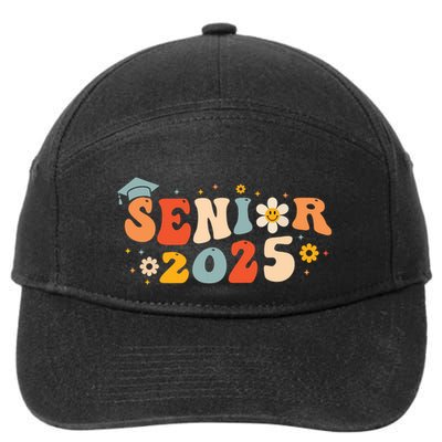 Senior 2025 Groovy Retro Senior Class Of 2025 Graduation 7-Panel Snapback Hat