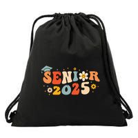 Senior 2025 Groovy Retro Senior Class Of 2025 Graduation Drawstring Bag