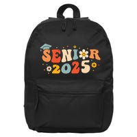 Senior 2025 Groovy Retro Senior Class Of 2025 Graduation 16 in Basic Backpack