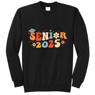 Senior 2025 Groovy Retro Senior Class Of 2025 Graduation Tall Sweatshirt