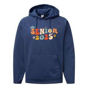 Senior 2025 Groovy Retro Senior Class Of 2025 Graduation Performance Fleece Hoodie