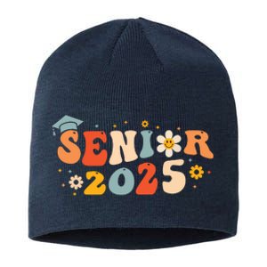 Senior 2025 Groovy Retro Senior Class Of 2025 Graduation Sustainable Beanie