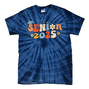 Senior 2025 Groovy Retro Senior Class Of 2025 Graduation Tie-Dye T-Shirt