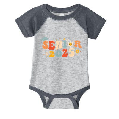 Senior 2025 Groovy Retro Senior Class Of 2025 Graduation Infant Baby Jersey Bodysuit