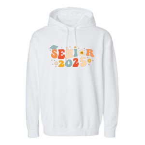 Senior 2025 Groovy Retro Senior Class Of 2025 Graduation Garment-Dyed Fleece Hoodie