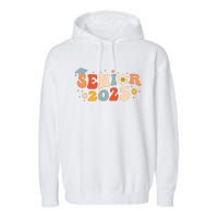 Senior 2025 Groovy Retro Senior Class Of 2025 Graduation Garment-Dyed Fleece Hoodie