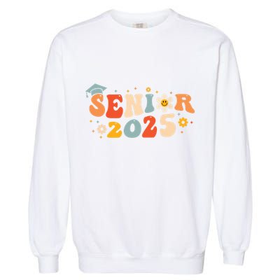Senior 2025 Groovy Retro Senior Class Of 2025 Graduation Garment-Dyed Sweatshirt