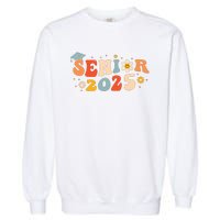 Senior 2025 Groovy Retro Senior Class Of 2025 Graduation Garment-Dyed Sweatshirt