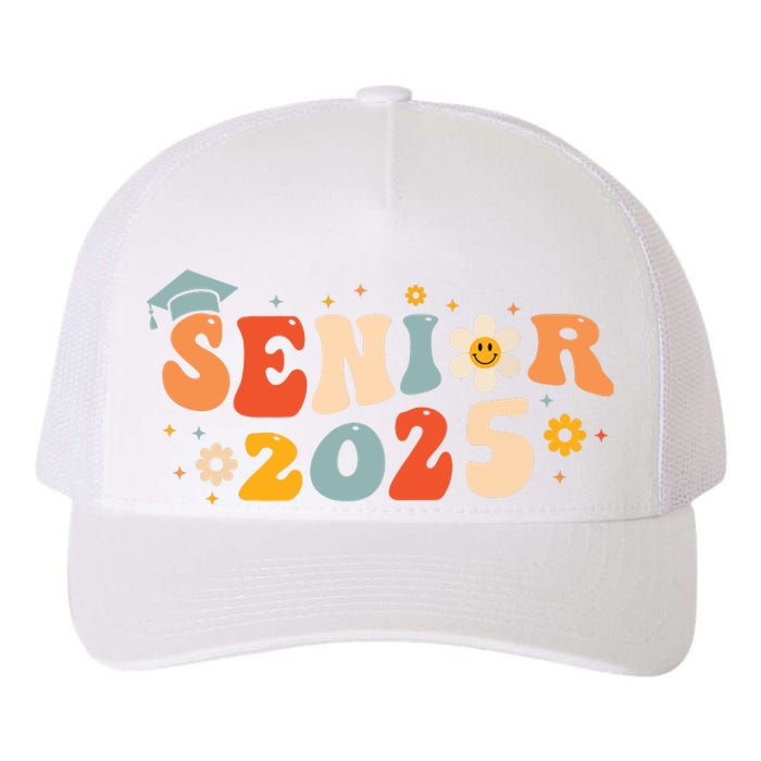 Senior 2025 Groovy Retro Senior Class Of 2025 Graduation Yupoong Adult 5-Panel Trucker Hat