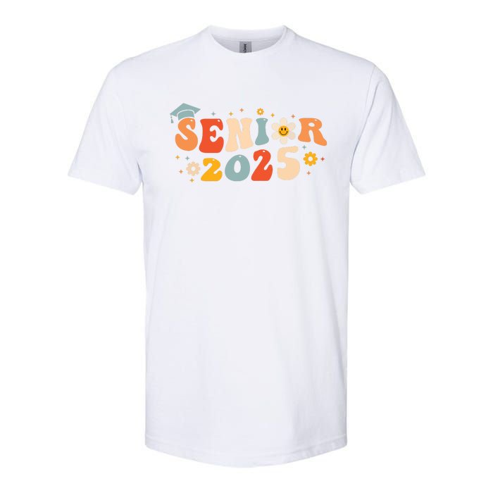 Senior 2025 Groovy Retro Senior Class Of 2025 Graduation Softstyle CVC T-Shirt