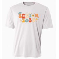 Senior 2025 Groovy Retro Senior Class Of 2025 Graduation Cooling Performance Crew T-Shirt